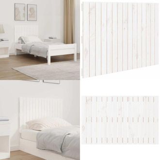 vidaXL Testiera da Parete Bianca 95,5x3x60cm in Legno Massello di Pino - Testiera da letto - Testiera in legno massello