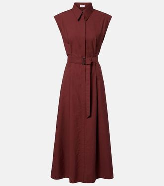 Brunello Cucinelli Monili cotton-blend midi dress