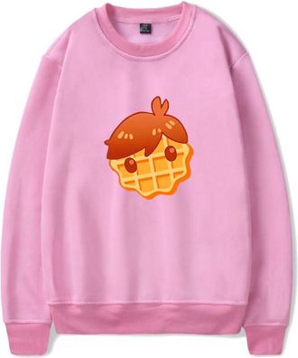 Generic Grian Waffle Head Dream Team SMP Fashion Mens O-Neck Casual Loose Sweatshirts Street (Pink,3XL)