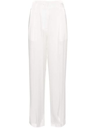 Genny wide-leg satin trousers - White