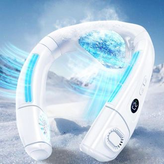 OEM Ventilador De Cuello Port&aacute;til Con Placa De Enfriamiento De Cubitos De Hielo Grandes, Ventilador Silencioso, Aire Acondicionado De Cuello Port&aacute;til, Bat