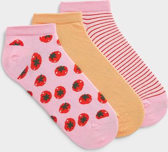 Simons Womens Solid/patterned ped socks 3-pack