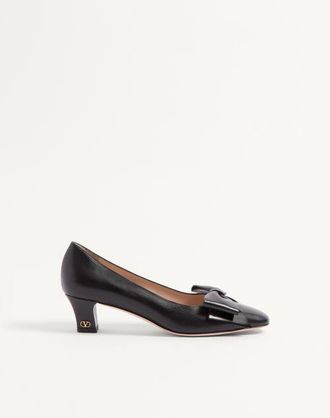 Valentino Garavani Bowow Pump In Kidskin 45Mm Woman BLACK 35.5