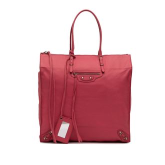 Balenciaga Tweedehands Leren Papier Ledger Tote