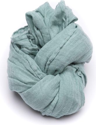 LinenMe 100% Linen Scarf for Women Men Unisex Garza 70 x 200 cm, Summer Shawl Lightweight Soft Breathable Comfortable, Moss Green