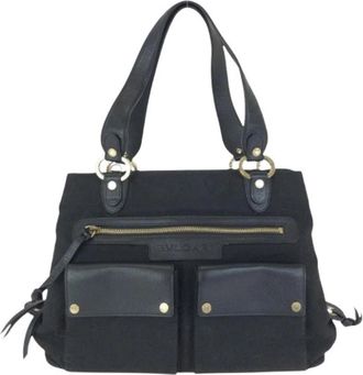 Bulgari Tweedehands Canvas handtassen - Dames - Vintage Schoudertas - Zwart - ONE Size - Vintage