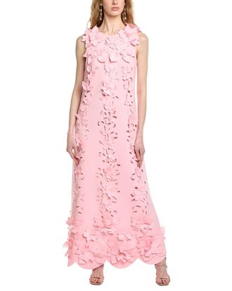 Badgley Mischka 3D Embellished Shift Gown