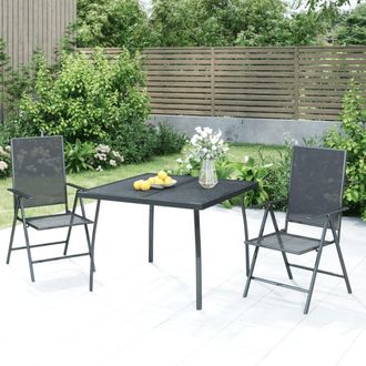 vidaXL Juego De Comedor De Jard&iacute;n 3 Piezas Acero Gris Antracita Vidaxl