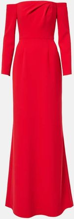 Carolina Herrera Draped off-shoulder crepe gown