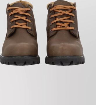 Timberland round toe ankle boots with rubber sole
