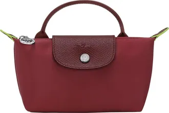 Longchamp Le Pliage Recycled Canvas Cosmetics Case in Pomegranate at Nordstrom