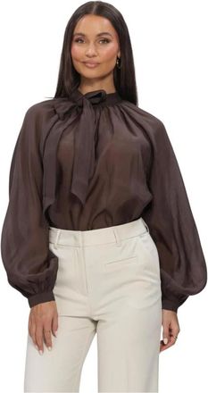 Copenhagen Muse Overhemden, Dames, Bruin, L, Linnen, Dames Blouses Cmtilly-blouse