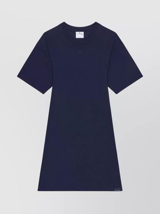 Courr&egrave;ges cotton logo-embroidered mini dress