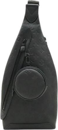 Louis Vuitton Pre-owned Monogram Shadow Sling Bag - Heren - Vintage Schoudertas - Zwart - ONE Size - Leer - Vintage
