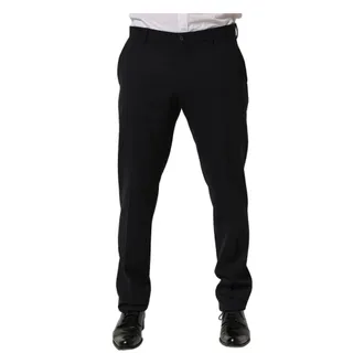Dolce & Gabbana Suit Trousers, male, Black, Size: L Tapered Leg Dress Trouser Pants