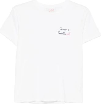 MC2 Saint Barth logo-embroidered T-shirt - women - Cotton - L - White