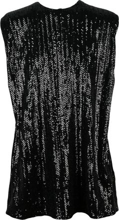 Golden Goose Sequin-Embellished Mini Dress With Functional Pockets