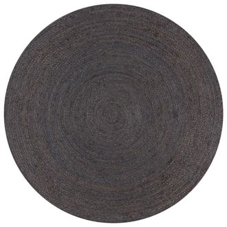 vidaXL Alfombra De Yute Tejida A Mano Redonda Gris 150 Cm Vidaxl