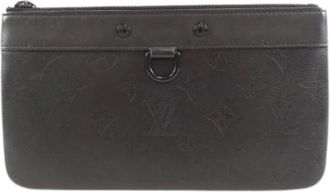 Louis Vuitton Pre-owned Clutches, male, Black, Size: ONE SIZE Pre-owned Monogram Shadow Calf Bag
