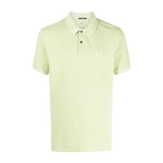 C.P. Company C.P. Company, Polo Shirts, male, Green, S, Embroidered Logo Polo Shirt