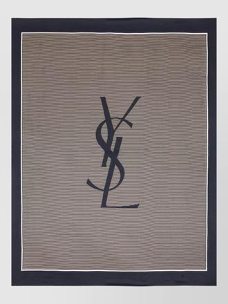 Saint Laurent cassandre striped silk charmeuse stole