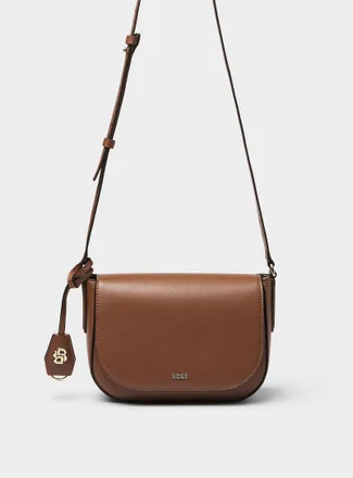 BOSS Womens Numah minimalist leather saddle bag