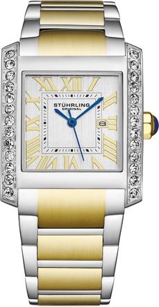 St&uuml;hrling &Eacute;lan 4088 Womens Quartz 38mm - Silver & Gold Stainless Steel - One Size