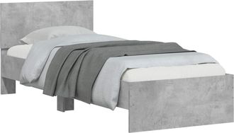 vidaXL Estructura De Cama Con Cabecero Gris Hormig&oacute;n 80 X 200 Cm Vidaxl