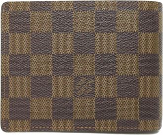 Louis Vuitton Damier Canvas Ebene Damier Canvas Wallet (Bi-Fold) (Pre-Owned)