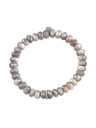 Sydney Evan Bracciale Rondelle in oro giallo 14 carati con diamanti