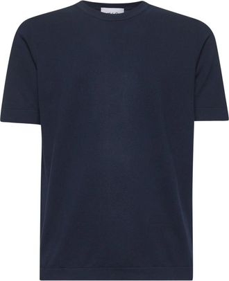 D4.0 Korte mouw katoenen T-shirt - Heren - T-shirts - Blauw - S - Katoen - Tops