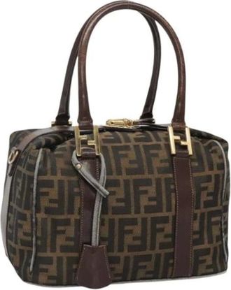 Fendi Pre-owned Handbags, female, Brown, Size: ONE SIZE Pre-owned Canvas Handbag