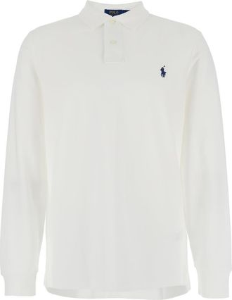 Ralph Lauren custom Slim Fit White Polo With Classic Collar And Pony Embroidered On The Front In Cotton Man