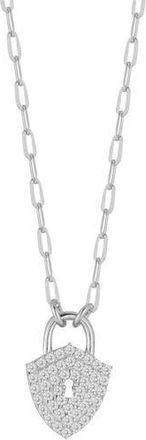 Sphera Milano Cubic Zirconia Shield Pendant Necklace in Silver at Nordstrom Rack