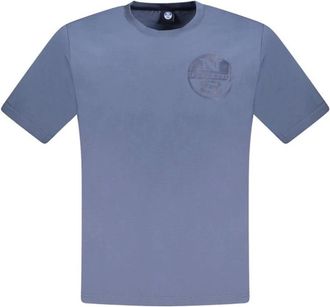 North Sails Tops, Heren, Blauw, S, Katoen, Blauw Crew Neck Katoenen T-shirt