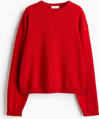 H&M Kaschmirpullover in Feinstrick - Red