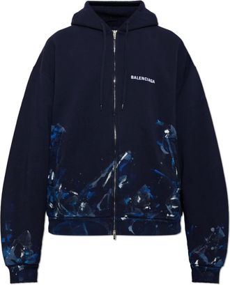 Balenciaga Sudadera con Logo Bordado - Sweatshirts & Hoodies - Hombre - Azul - XL