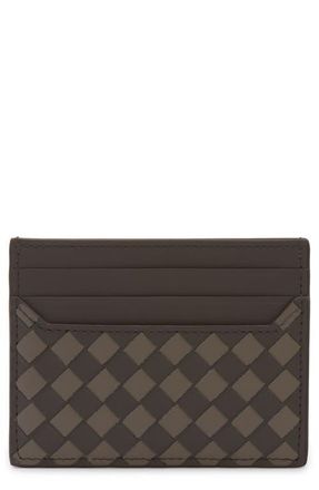 Bottega Veneta Small Intrecciato Horizontal Card Holder in 1362 Lapilli Drizzle at Nordstrom