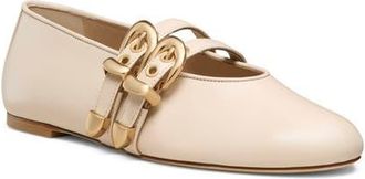 Stuart Weitzman Maven Mary Jane Flat in Linen at Nordstrom, Size 8.5