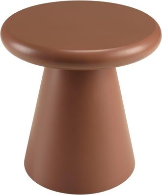Macabane Mesa auxiliar redonda de madera pintada en color terracota D40cm