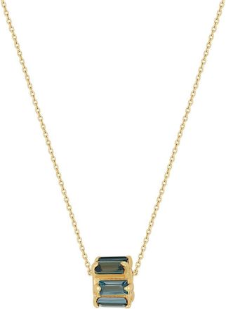 Bony Levy 14K 0.75 Ct. Tw. 6 London Blue Topaz Pendant Necklace