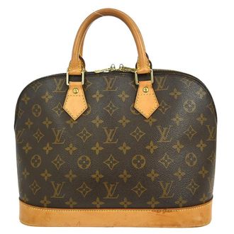 Louis Vuitton Alma Handbag Monogram Canvas Brown Canvas Handbag (Pre-Owned)