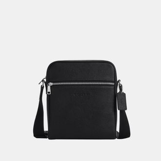Coach Mens Tristan Crossbody Bag 22 - Black Leather - One Size