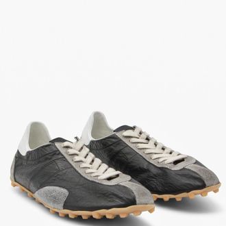 Maison Margiela Leather & Suede Mix Sneaker - Black