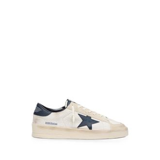 Golden Goose Stardan In Beige Suede With Blue Star