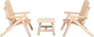 vidaXL Vidaxl - Juego De Muebles De Jard&iacute;n 3 Piezas Madera Maciza De Abeto
