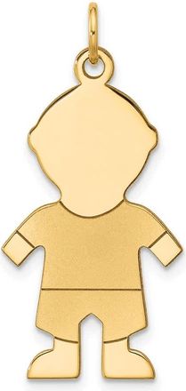 Diamond2Deal 14k Yellow Gold Satin Boy Charm