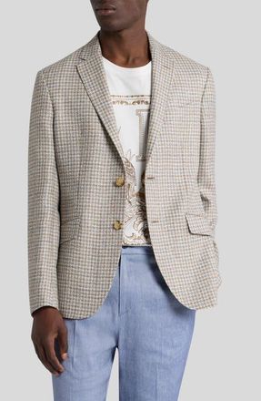 Etro Roma Check Wool & Silk Blend Sport Coat in Var. Multicolor F.do Bianco at Nordstrom, Size 46 - R