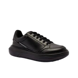 Emporio Armani Sneakers, male, Black, Size: 10 1/2 US Black Sneakers Stylish Eagle Detail