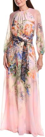 Teri Jon by Rickie Freeman Teri Jon By Rickie Freeman Chiffon Floral Maxi Gown